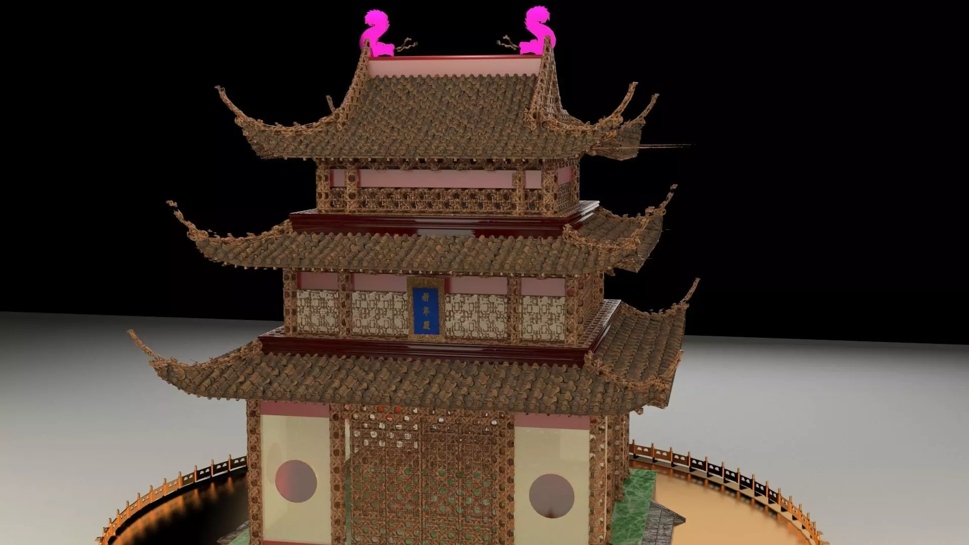 Chinese ancient house 3D model_0