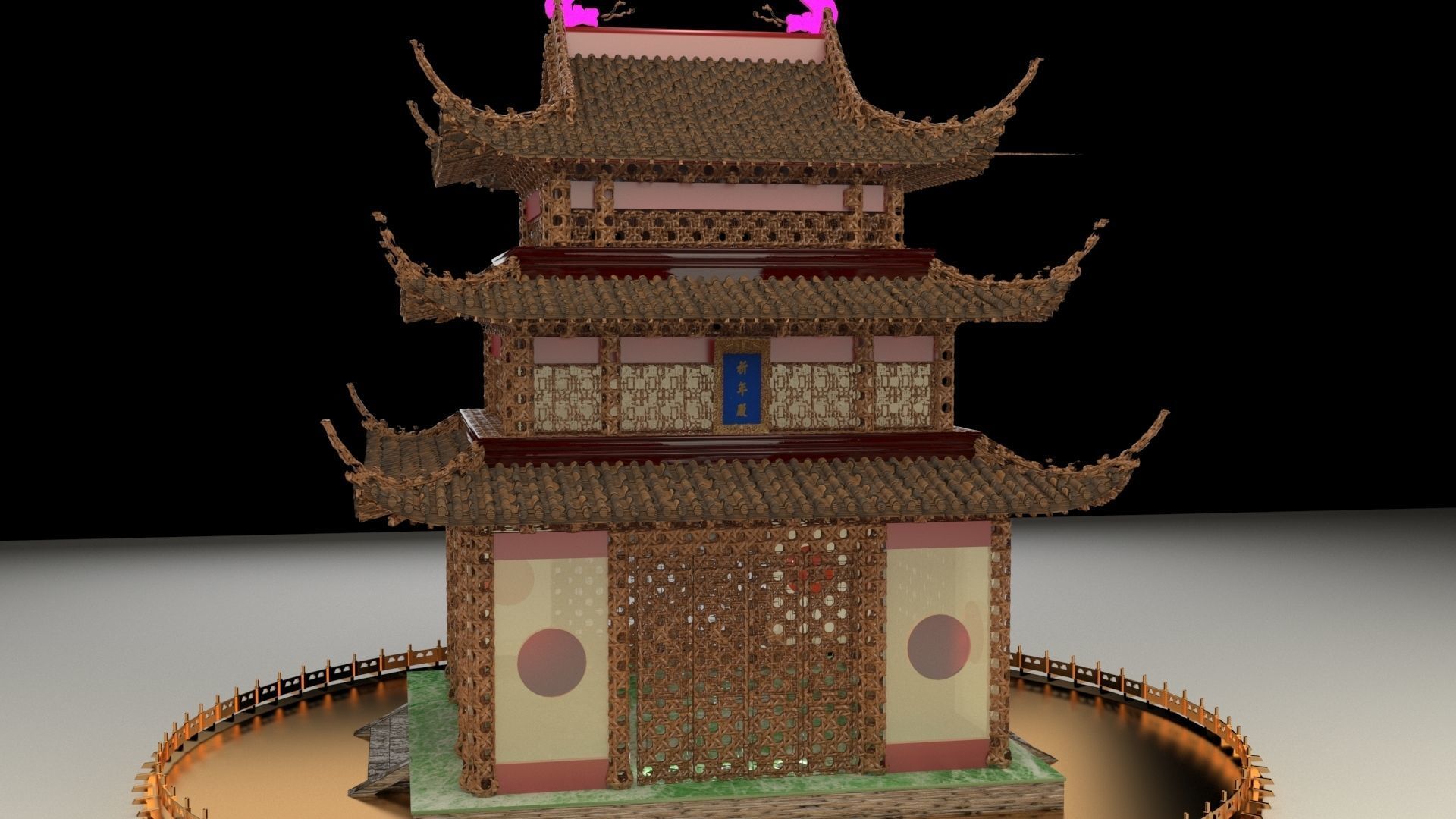 Chinese ancient house 3D model_1