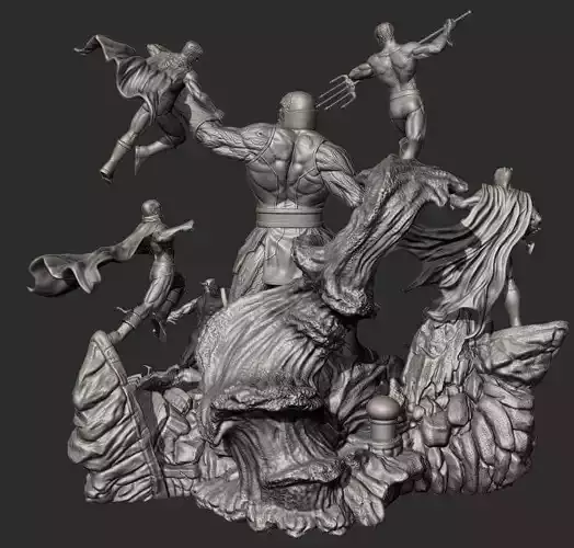 Dioramana DC Heroes vs Darkside 3D print model