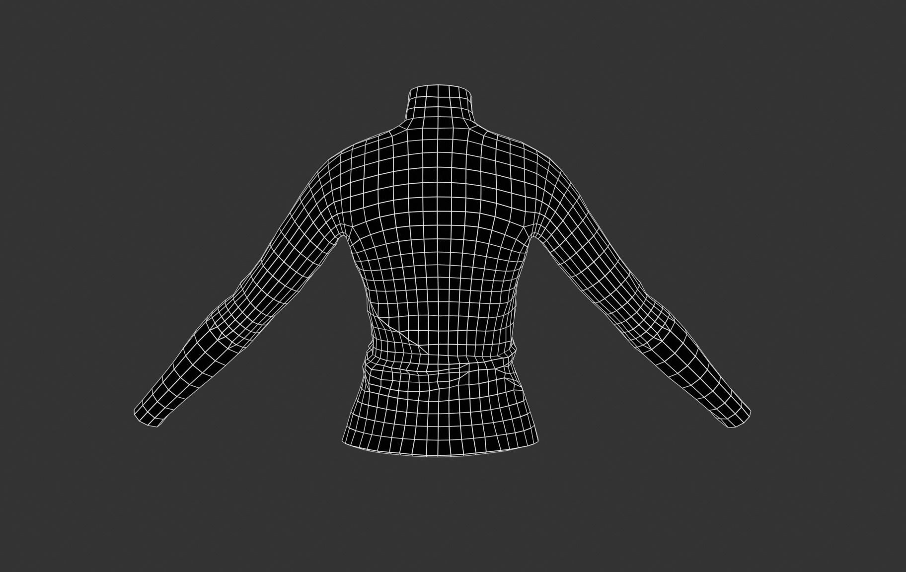 Red Turtle Neck Pull Top  Low-poly 3D model_12