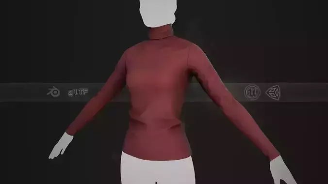 Red Turtle Neck Pull Top 