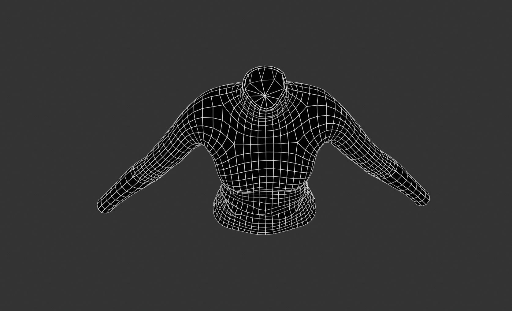 Red Turtle Neck Pull Top  Low-poly 3D model_10