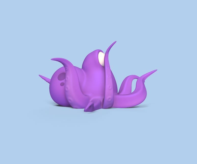 Cartoon Octopus 3D print model_2
