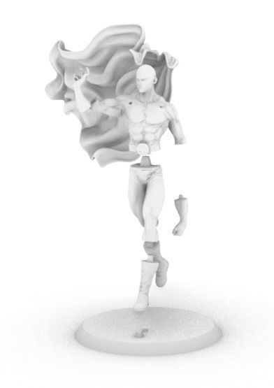 Saitama OnePunch man Action figure 3D print model_3