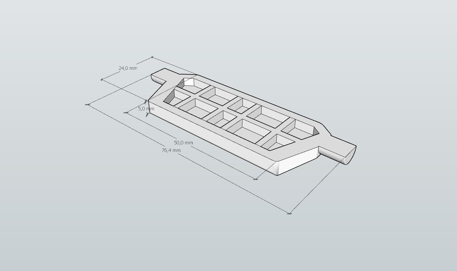 EXTRA LIGHT INTERCOOLER 76X24mm  RC DRIFT  3D print model_1