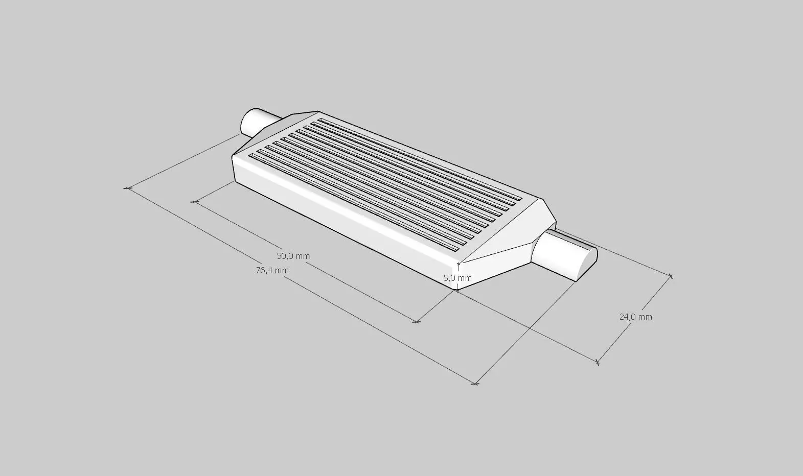 EXTRA LIGHT INTERCOOLER 76X24mm  RC DRIFT  3D print model_0