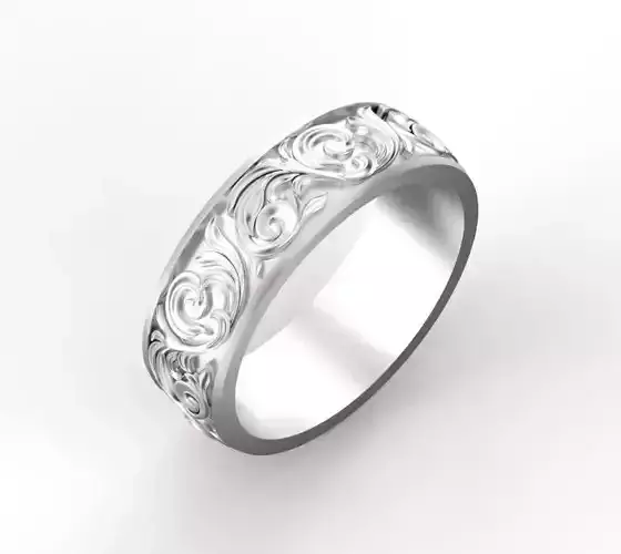 Floral pattern ring 25 mm 