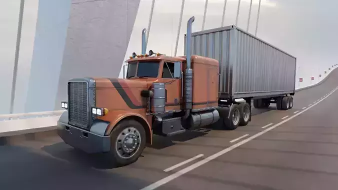 Delivery Truck with Trailer