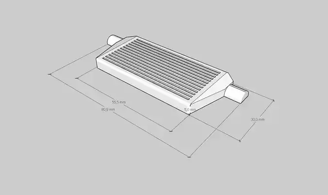 EXTRA LIGHT INTERCOOLER 81X30mm RC DRIFT