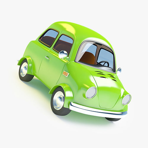 small retro car Low-poly 3D model