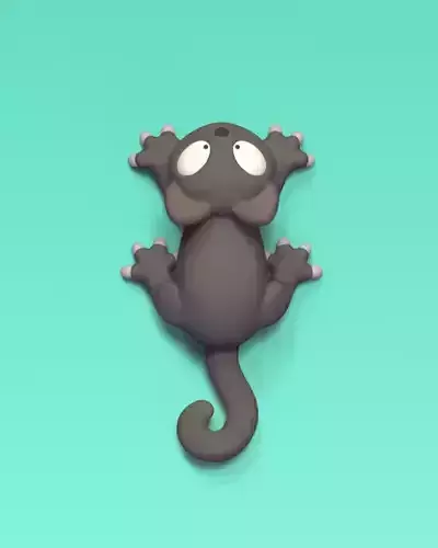 Cat Climbing the Wall