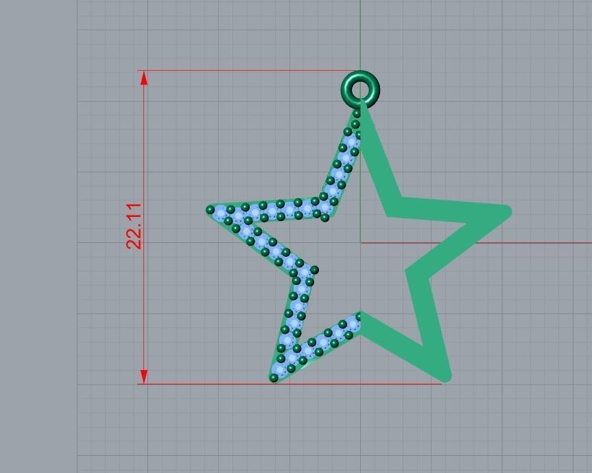 star penadnt 3D print model_6