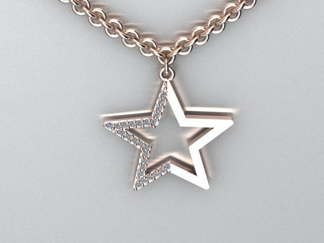 star penadnt 3D print model_2