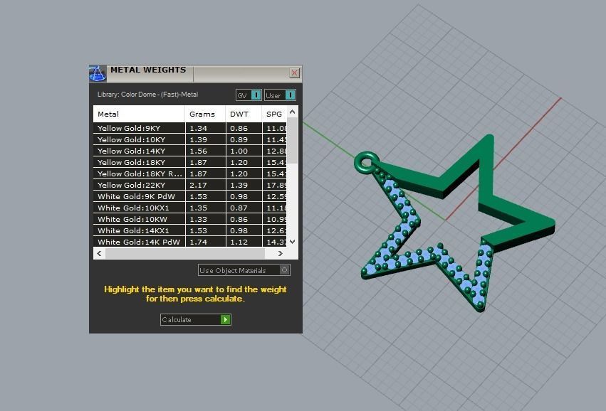 star penadnt 3D print model_5