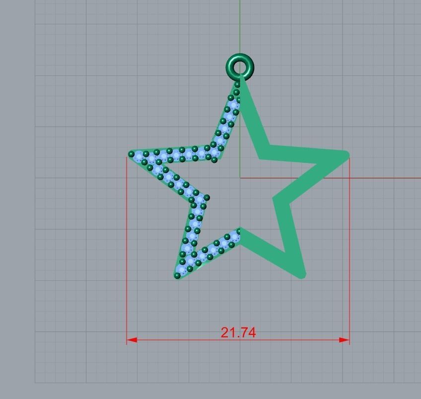 star penadnt 3D print model_7