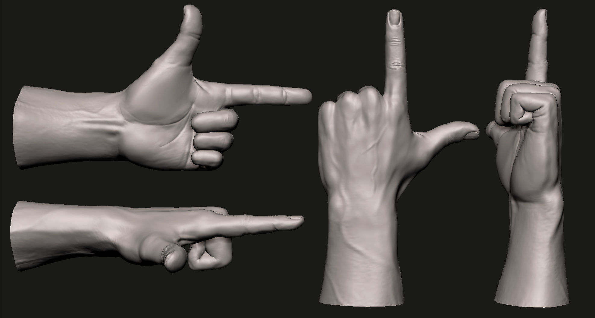Hand 7 poses 3D Printable 3D model_6