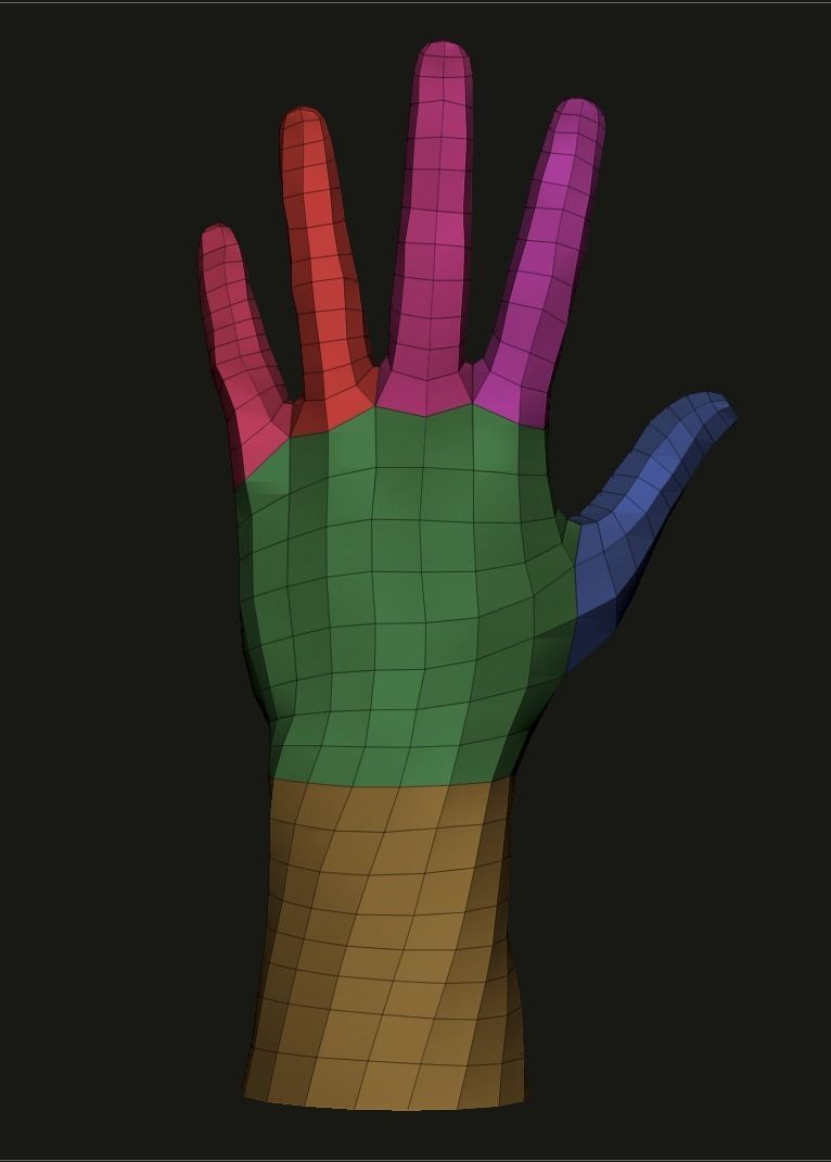 Hand 7 poses 3D Printable 3D model_9