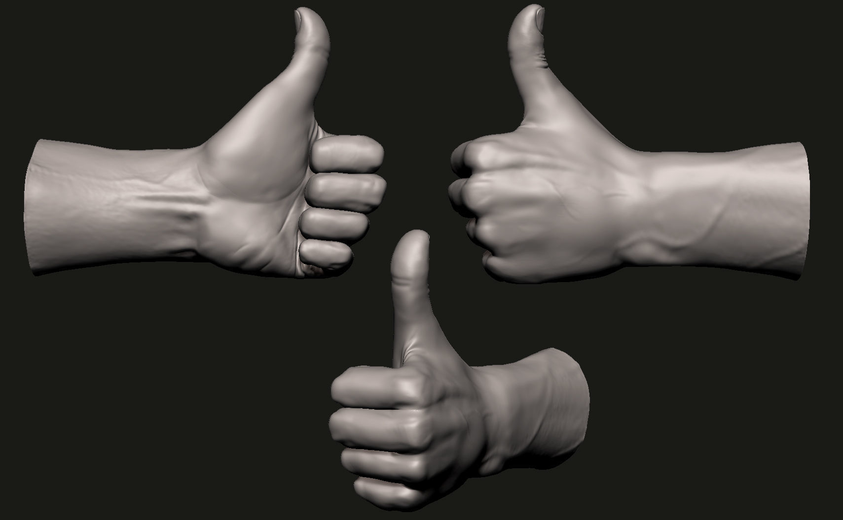 Hand 7 poses 3D Printable 3D model_5