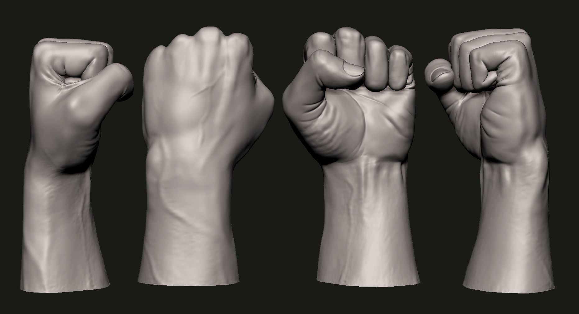 Hand 7 poses 3D Printable 3D model_8
