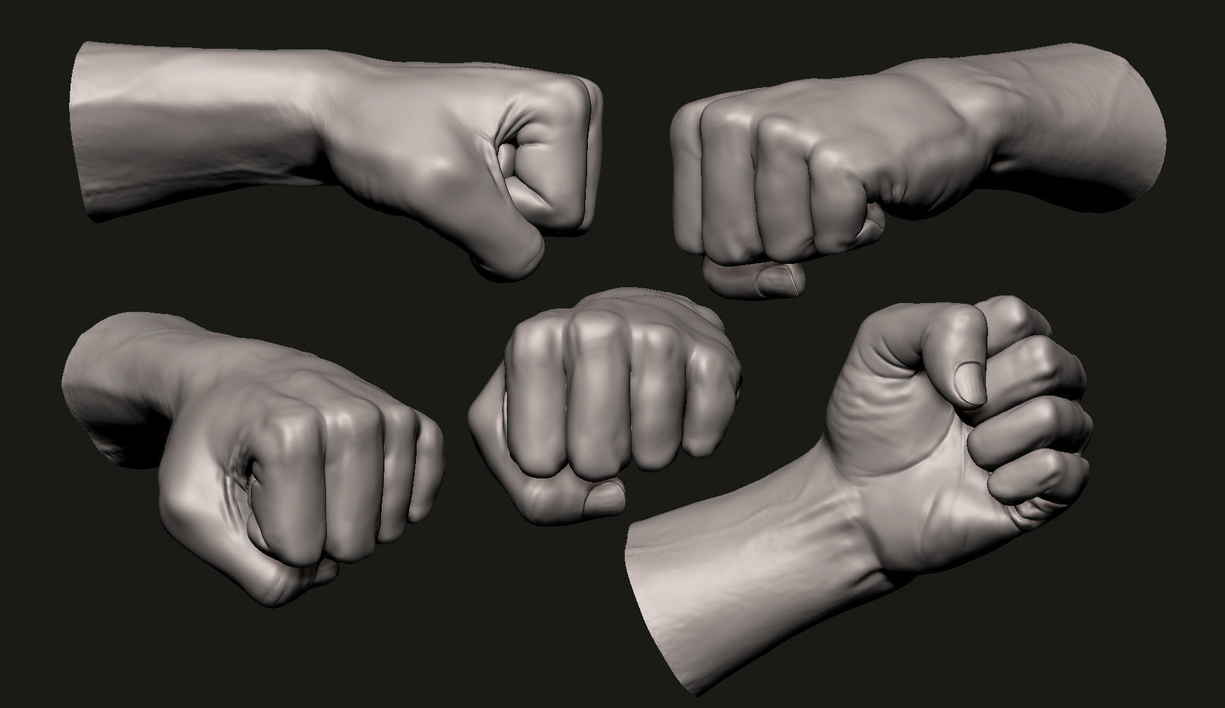 Hand 7 poses 3D Printable 3D model_7
