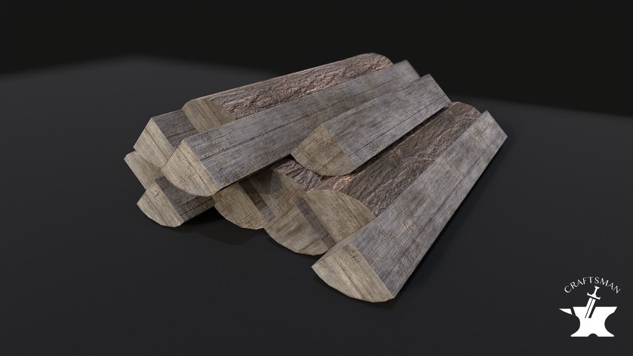Wooden Logs Free low-poly 3D model_2