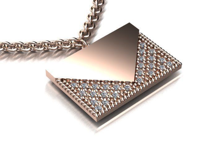 envelope pendant 3D print model_2