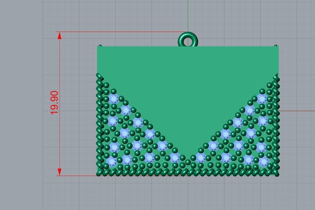 envelope pendant 3D print model_6