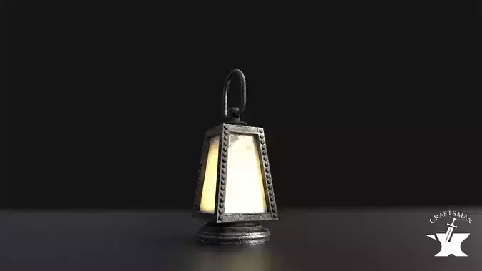 Old Lamp Low-poly 3D model