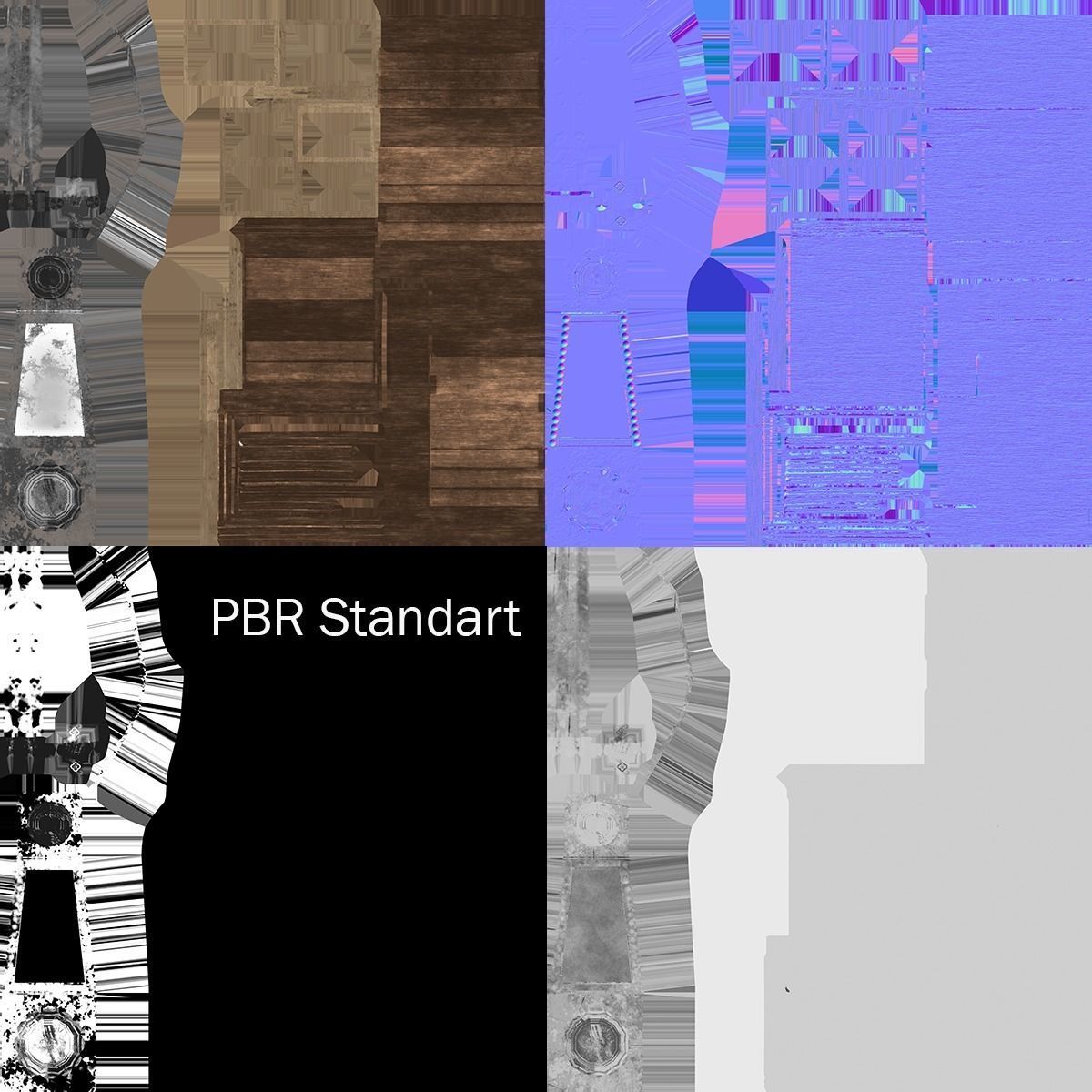 Old Lamp Low-poly 3D model_3