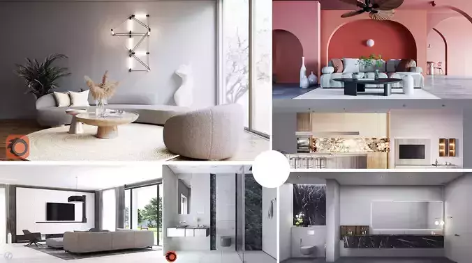 Living rooms- bathrooms- houses collection 