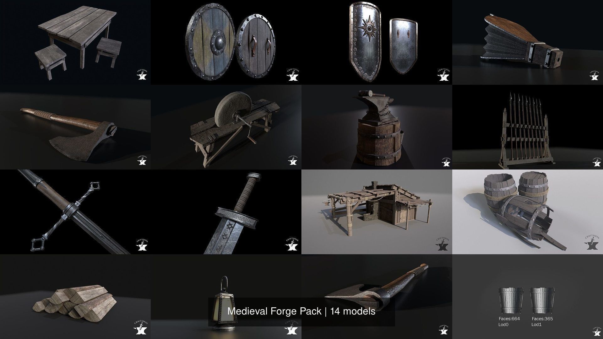 Medieval Forge Pack 3D Model Collection_27