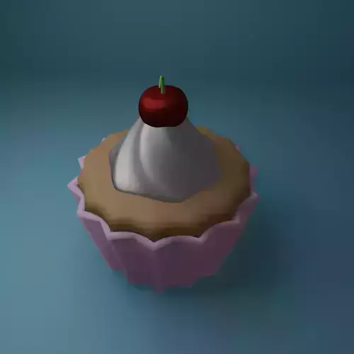 Cupcake with whipped cream and a cherry on top