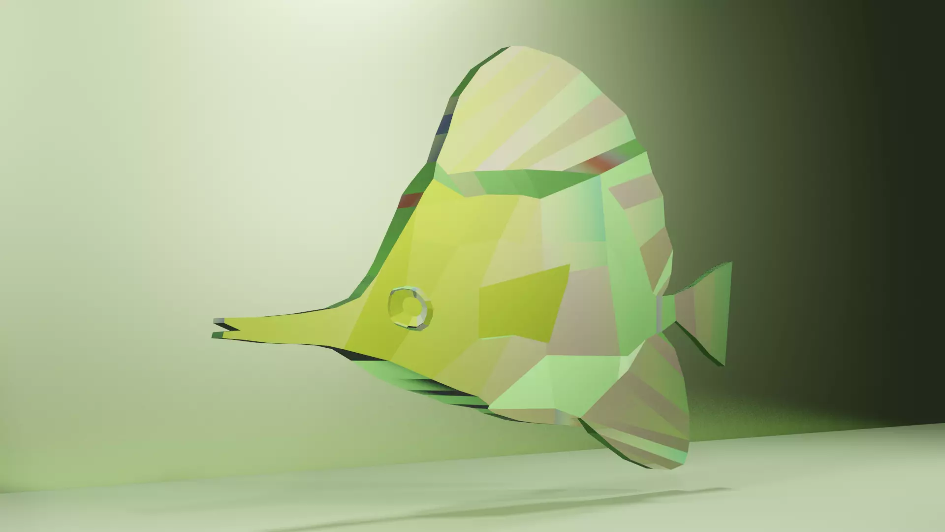 3D Model - DIamond Fish - Animated and Rigged Low-poly 3D model