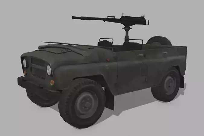UAZ Military  Low-poly 3D model
