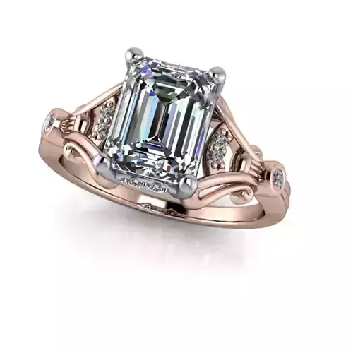Vintage Emerald Cut Solitaire Fashion Classic Design Ring 3D print model