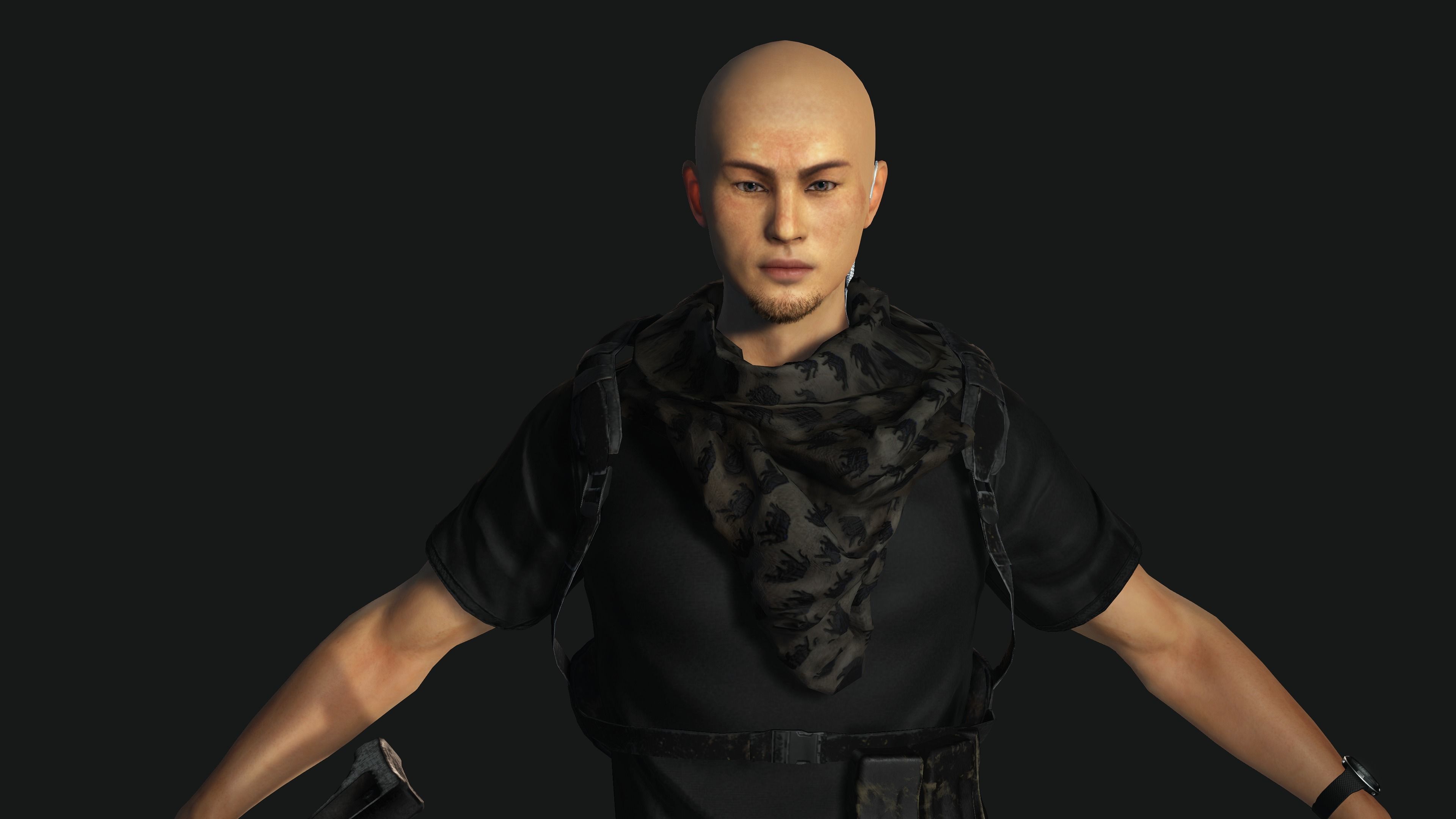 AAA 3D JAPANESE SURVIVAL  SNIPER-REALISTIC GAME READY CHARACTER Low-poly 3D model_23