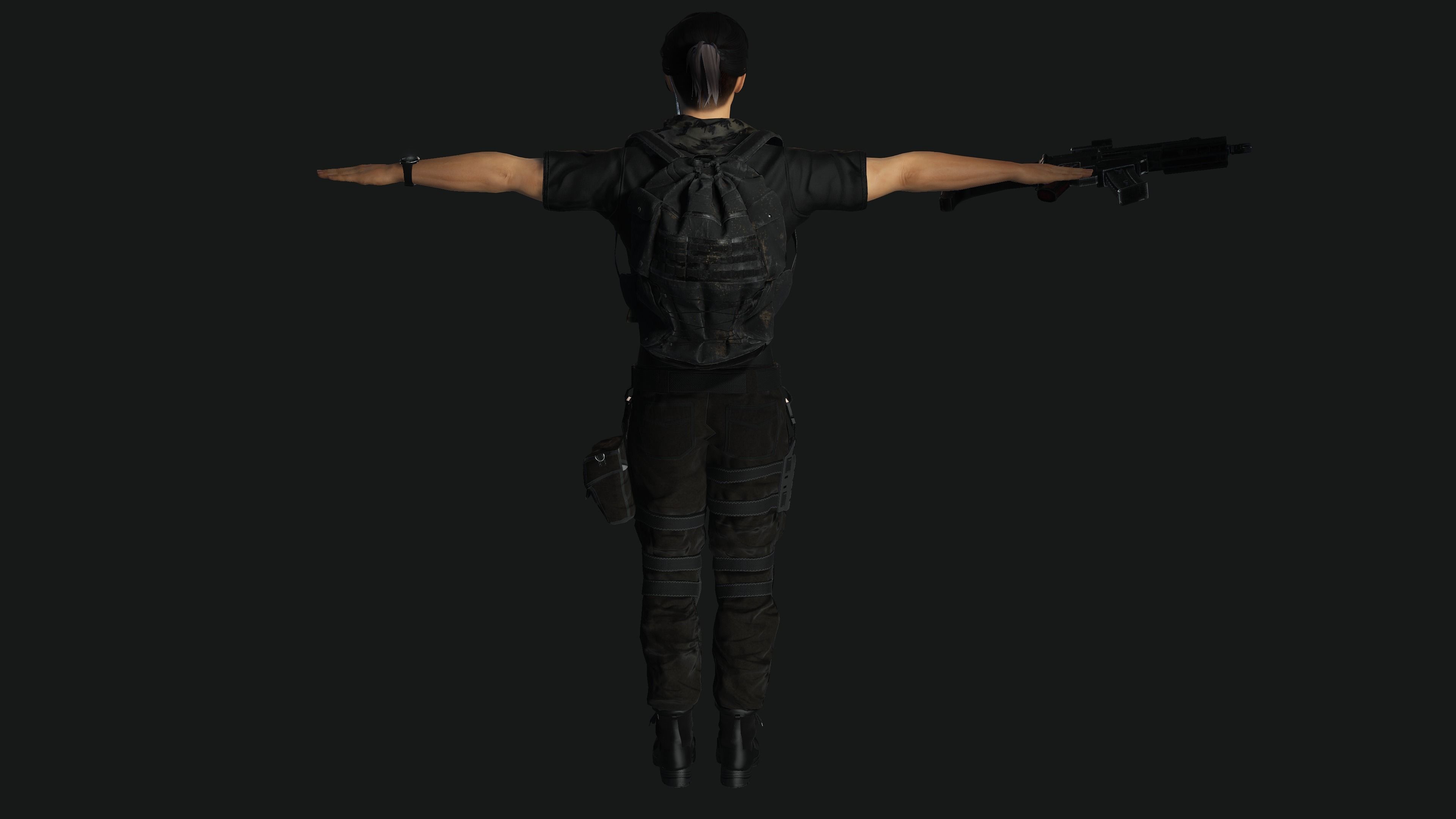 AAA 3D JAPANESE SURVIVAL  SNIPER-REALISTIC GAME READY CHARACTER Low-poly 3D model_26