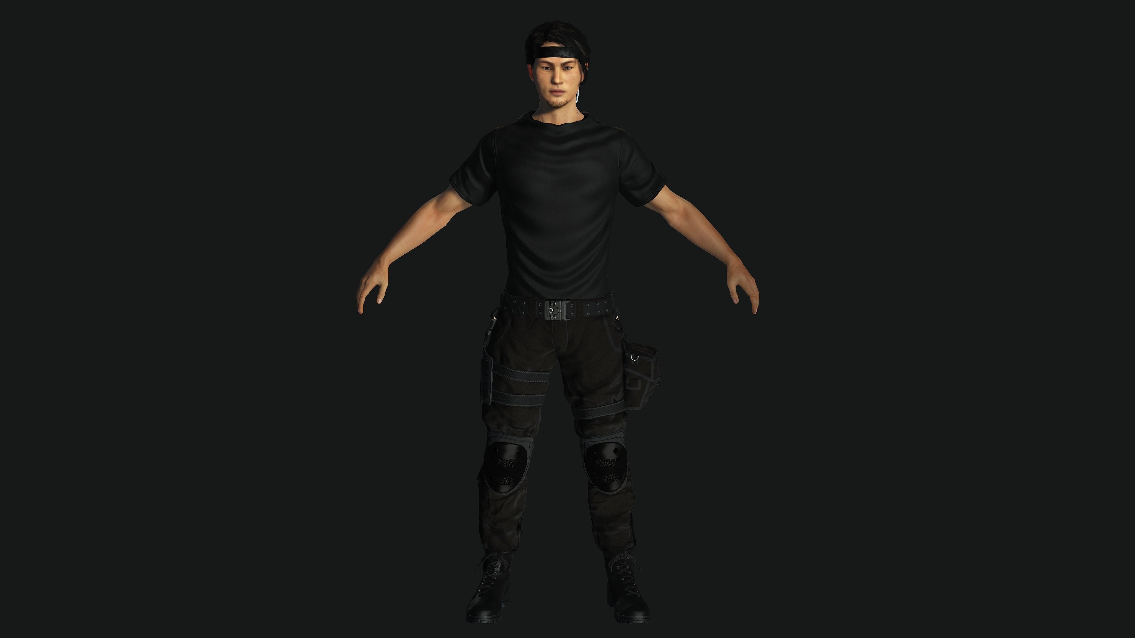AAA 3D JAPANESE SURVIVAL  SNIPER-REALISTIC GAME READY CHARACTER Low-poly 3D model_10