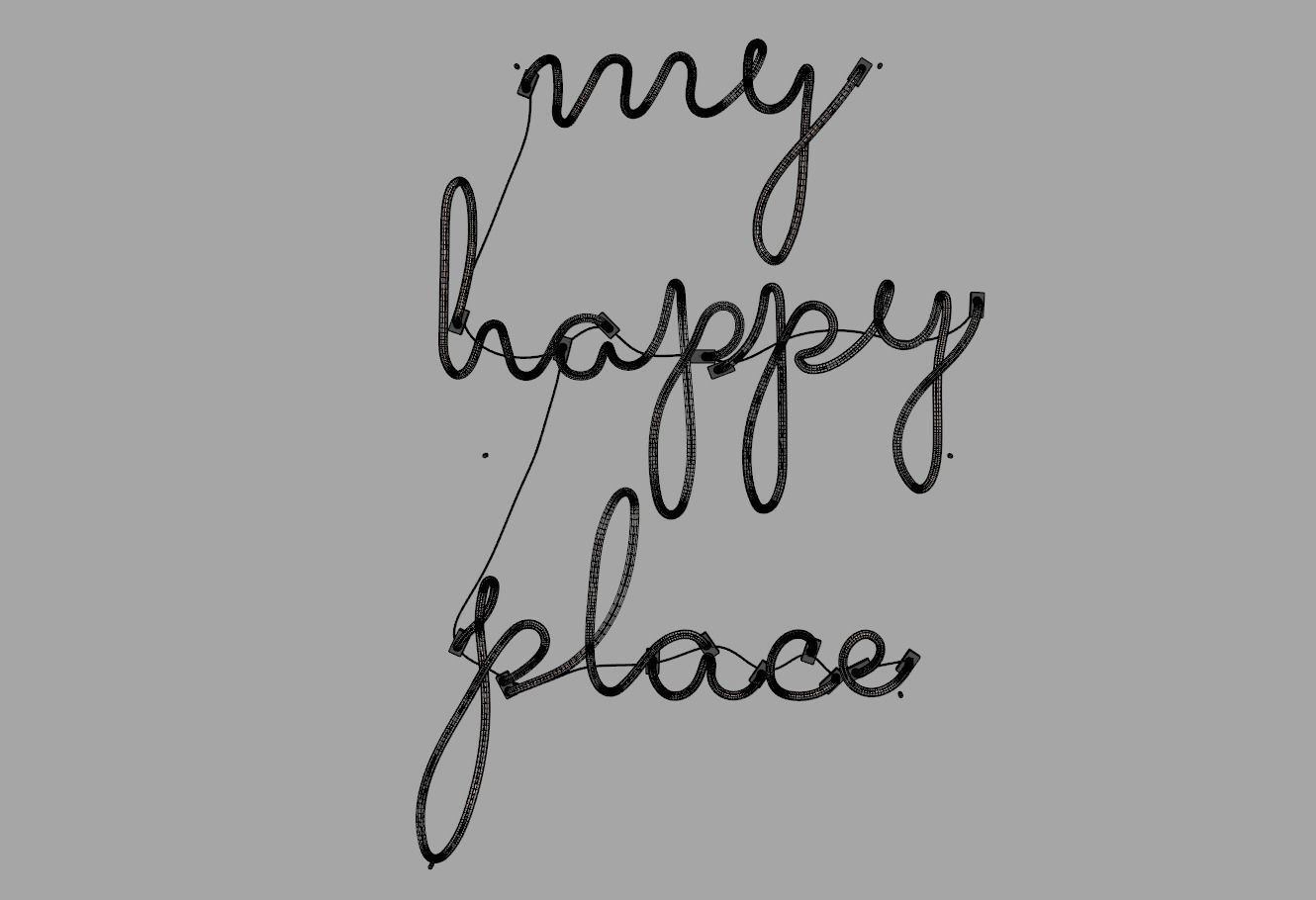 My Happy Place - Neon Sign 3D model_6