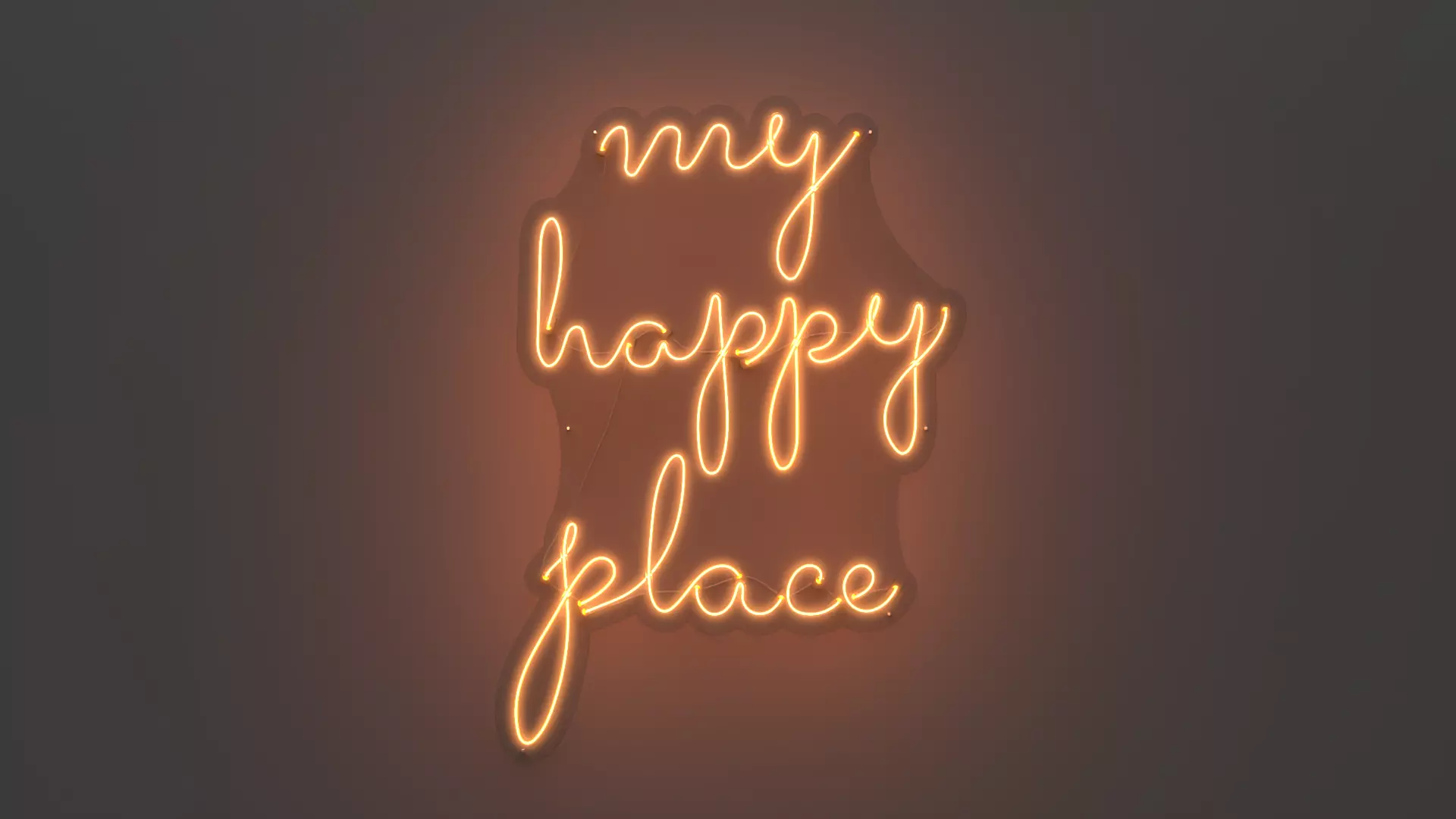 My Happy Place - Neon Sign 3D model_0