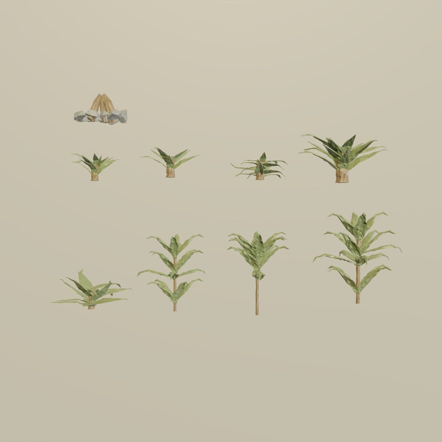 Low Poly Nature Trees  Low-poly 3D model_6