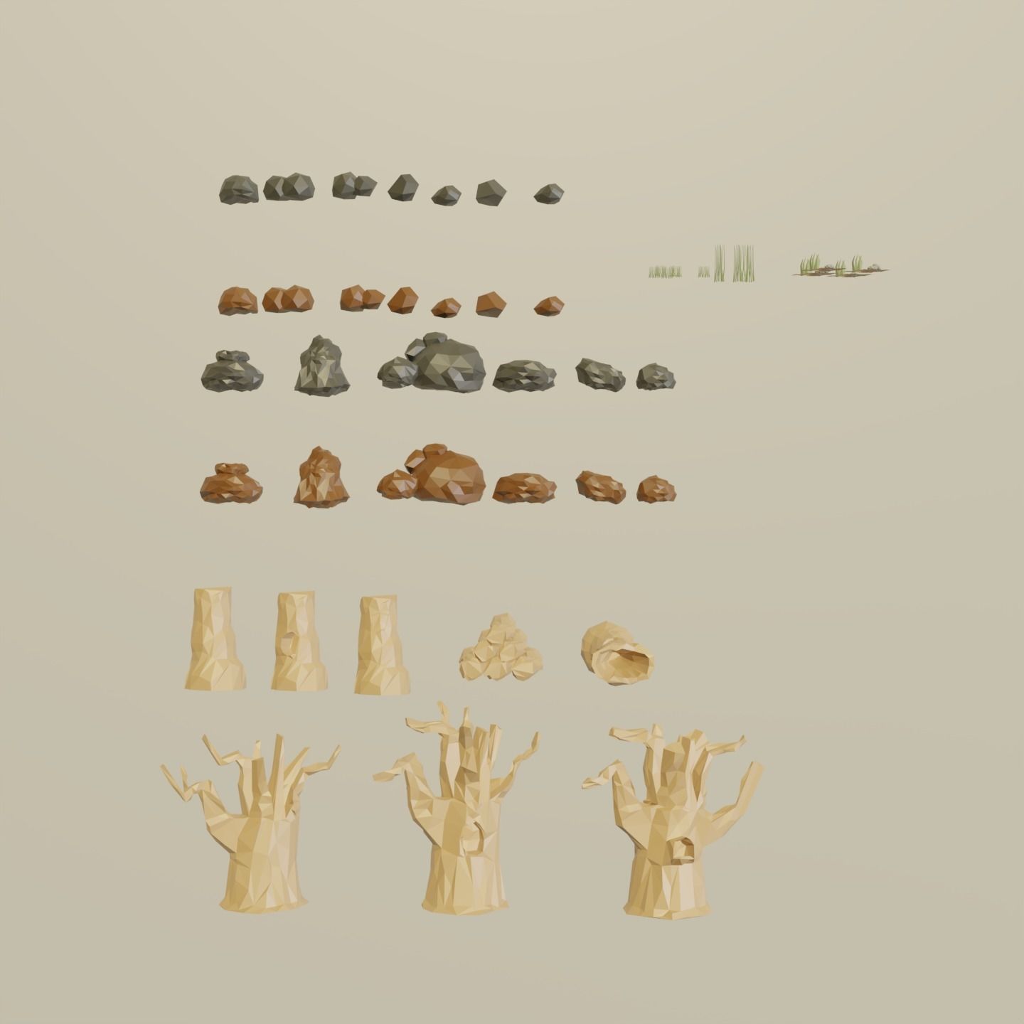 Low Poly Nature Trees  Low-poly 3D model_7