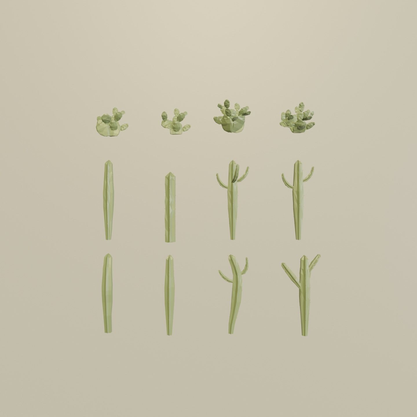 Low Poly Nature Trees  Low-poly 3D model_5