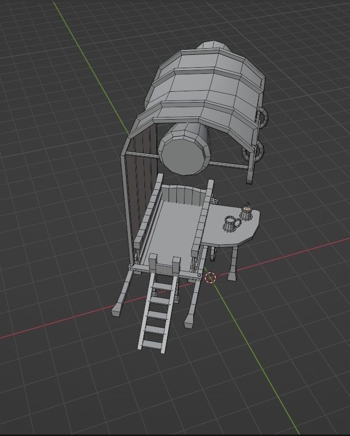 Srteet tavern Free low-poly 3D model_7