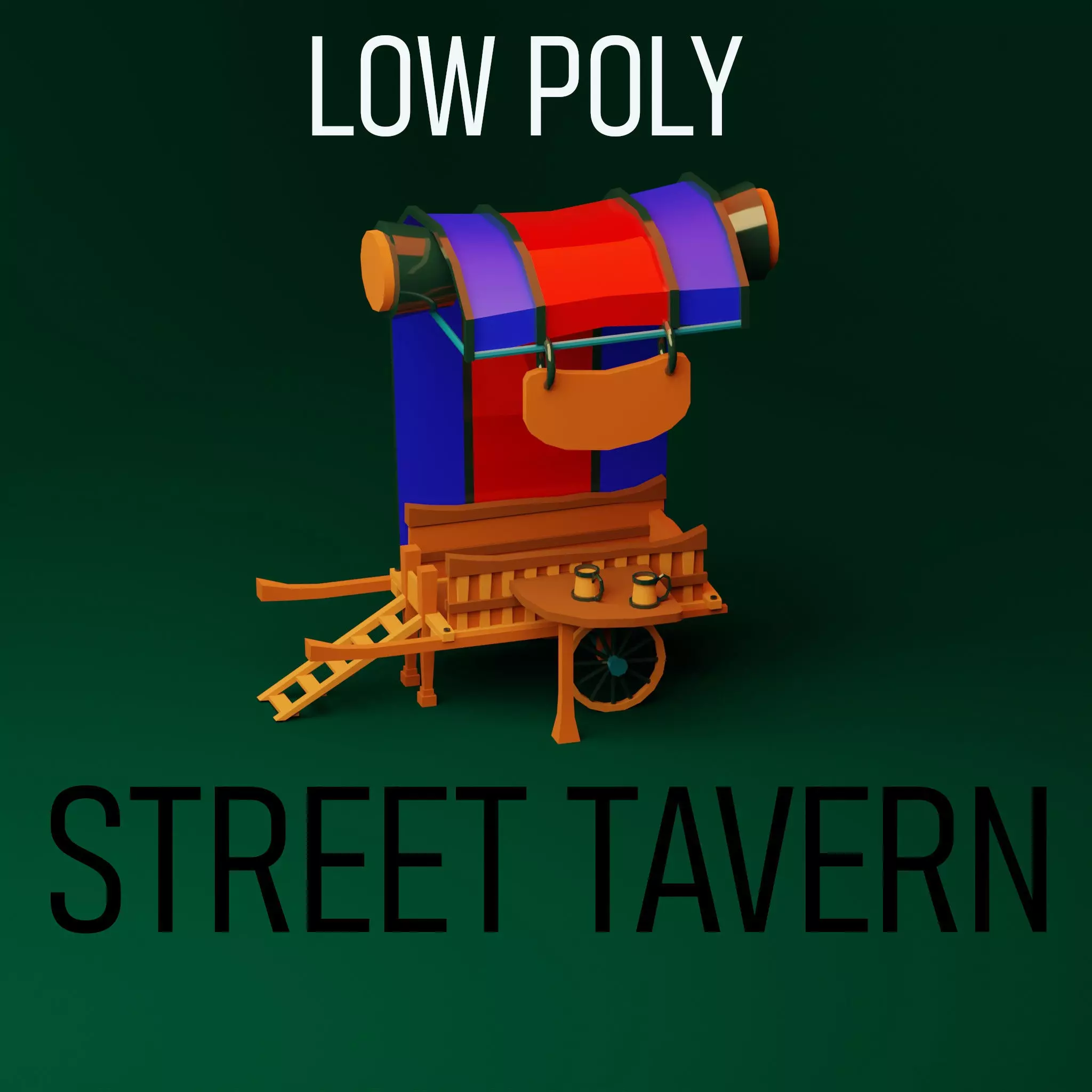 Srteet tavern Free low-poly 3D model_0