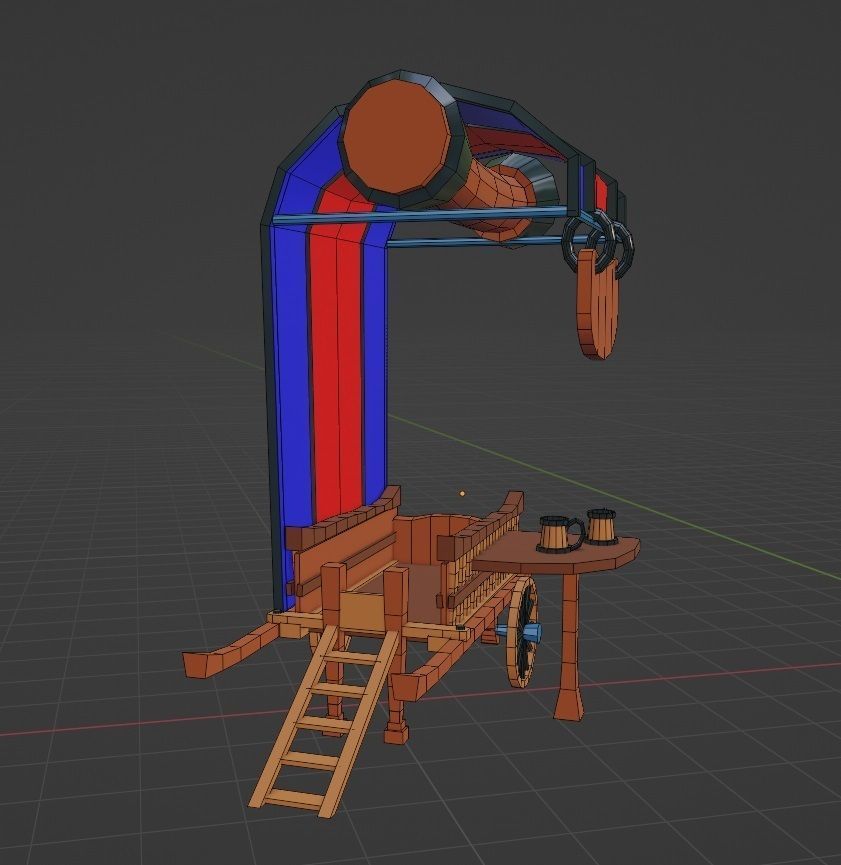 Srteet tavern Free low-poly 3D model_11