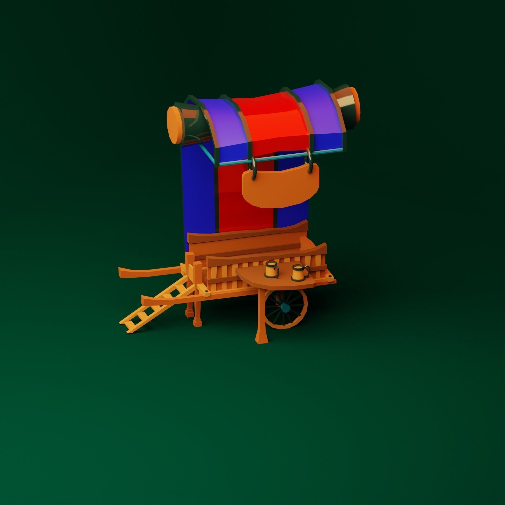 Srteet tavern Free low-poly 3D model_1