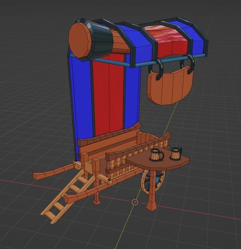 Srteet tavern Free low-poly 3D model_2