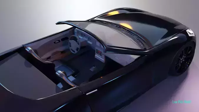 Roofless Car Low-poly 3D model