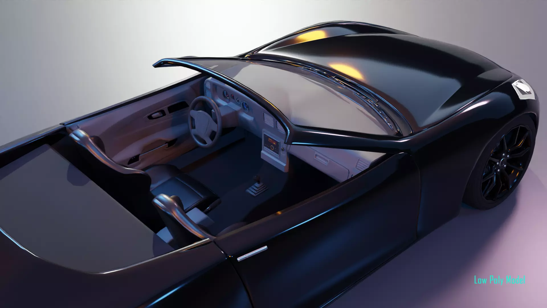 Roofless Car Low-poly 3D model